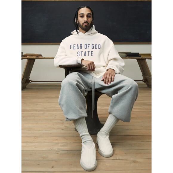 (XS) NWT Fear of God ESSENTIALS 'State' Hoodie in Shell - Picture 1 of 6